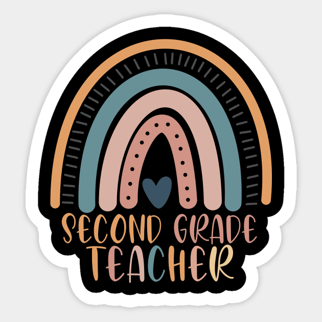 Boho Rainbow Second Grade Teacher Kinder Back to School Sticker by sevalyilmazardal